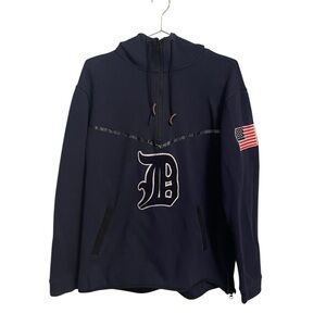 Stall & Dean Detroit Tigers Quarter Zip Hoodie Baseball American Flag Size XL